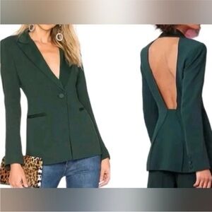 Diane Von Furstenberg Dark Green Cut Out Back Blazer | Size 6